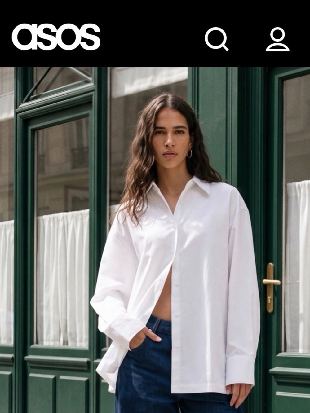 ASOS White over sized button down shirt